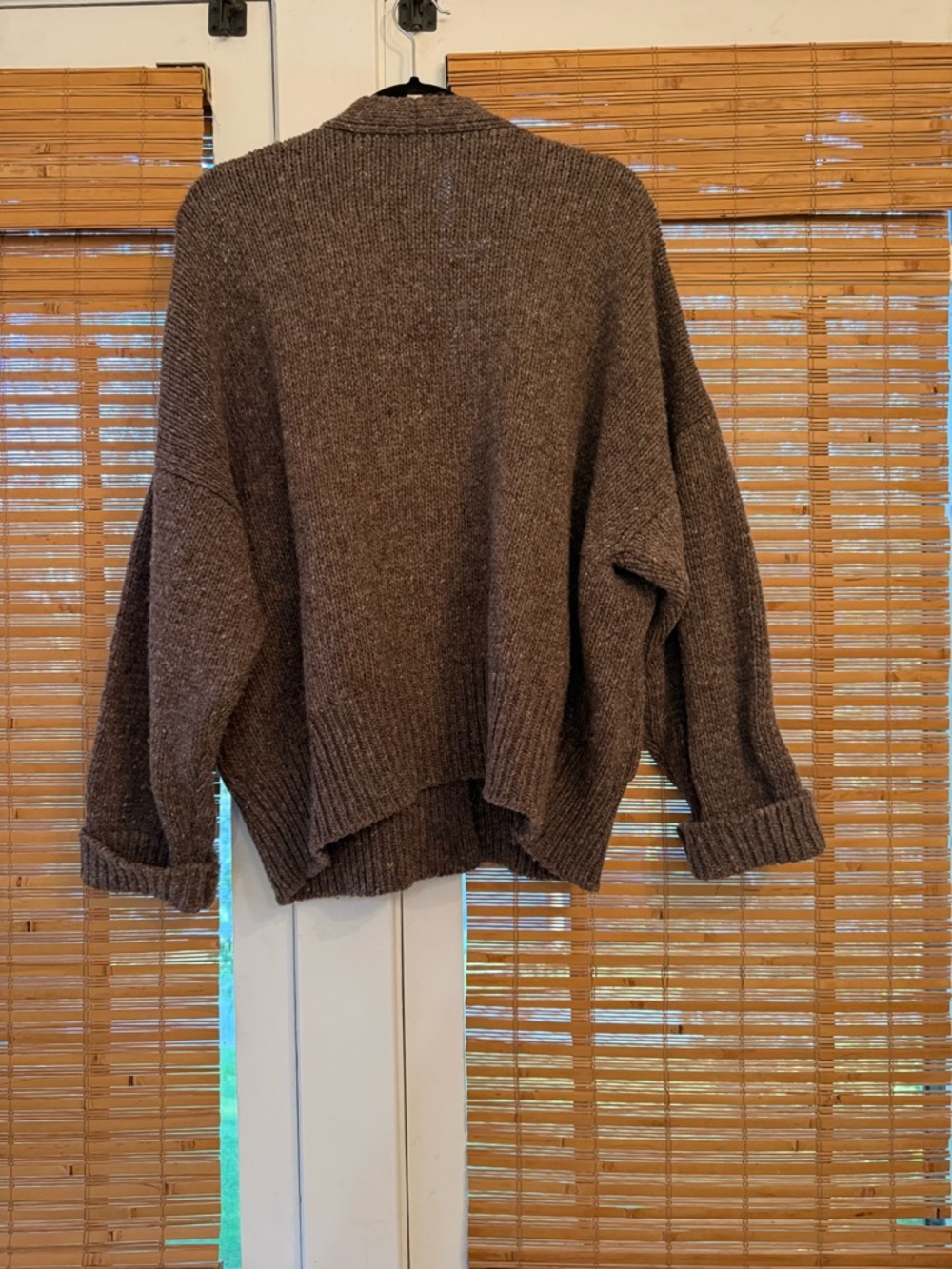 Babaa no17 Chunky Wool Knit Cardigan in Oak Brown Colorway - Picture 2 of 3